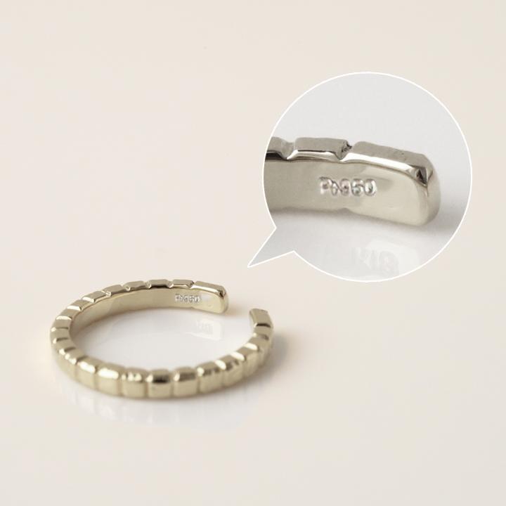 プラチナイヤーカフ プラチナ イヤカフ ブロック ダメージ レディース ノンホール ピアス Pt950 片耳 ノンホールピアス シンプル ゴールド 小さめ つけっぱなし | DEVAS | 06