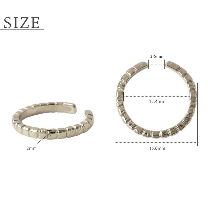 プラチナイヤーカフ プラチナ イヤカフ ブロック ダメージ レディース ノンホール ピアス Pt950 片耳 ノンホールピアス シンプル ゴールド 小さめ つけっぱなし | DEVAS | 09