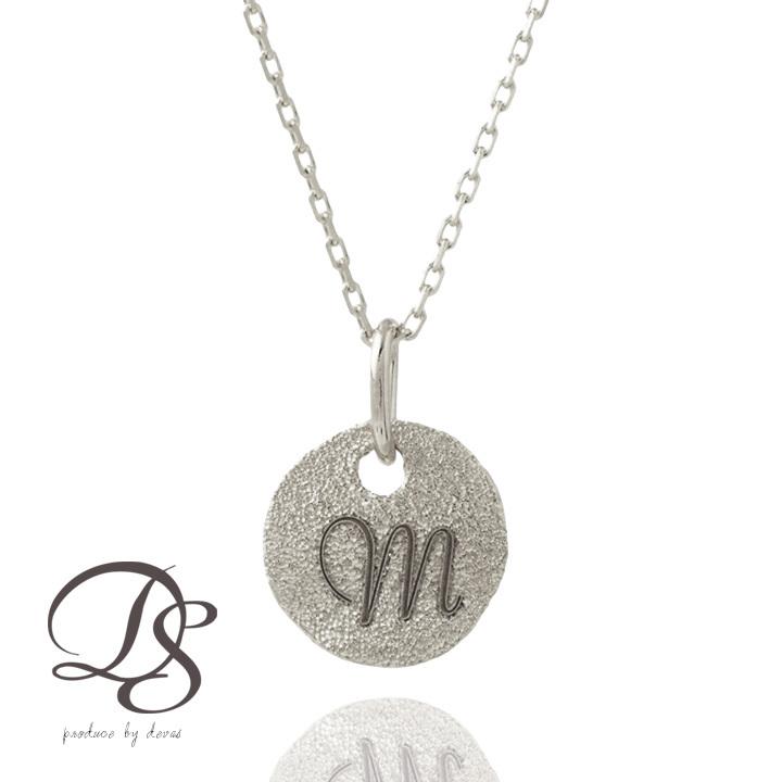 【土日限定3000円OFFクーポン有】 18金ネックレス k18 ネックレス 18金 ホワイトゴールド レディース コイン イニシャル アルファベット 18k 小豆 | DEVAS