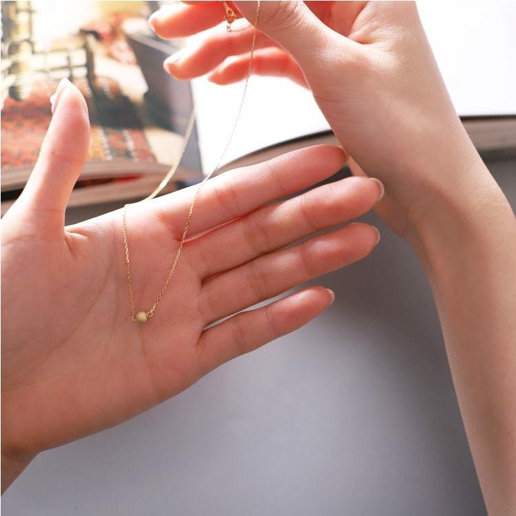 【土日限定2000円OFFクーポン有】 18金ネックレス k18 ネックレス 18金 レディース ボール プチボール プチネックレス 18k あずきチェーン 小豆 | DEVAS | 10