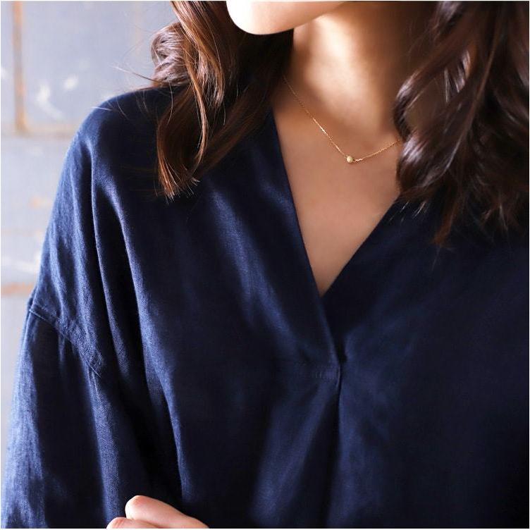 【土日限定2000円OFFクーポン有】 18金ネックレス k18 ネックレス 18金 レディース ボール プチボール プチネックレス 18k あずきチェーン 小豆 | DEVAS | 08