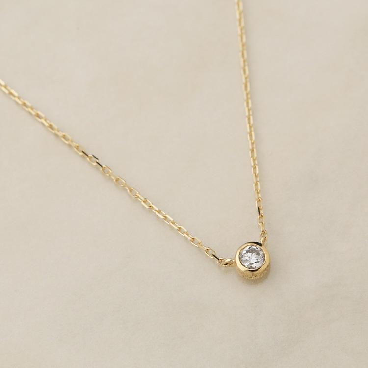 【土日限定5000円OFFクーポン有】 18金ネックレス k18 ネックレス 18金 レディース 一粒ダイヤ ダイヤモンド k18ネックレス 18k あずきチェーン 小豆 | DEVAS | 02