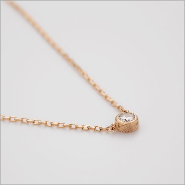 【土日限定5000円OFFクーポン有】 18金ネックレス k18 ネックレス 18金 ピンクゴールド レディース 一粒ダイヤ ダイヤモンド 18k あずきチェーン小豆 | DEVAS | 02