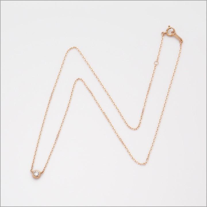 【土日限定5000円OFFクーポン有】 18金ネックレス k18 ネックレス 18金 ピンクゴールド レディース 一粒ダイヤ ダイヤモンド 18k あずきチェーン小豆 | DEVAS | 04