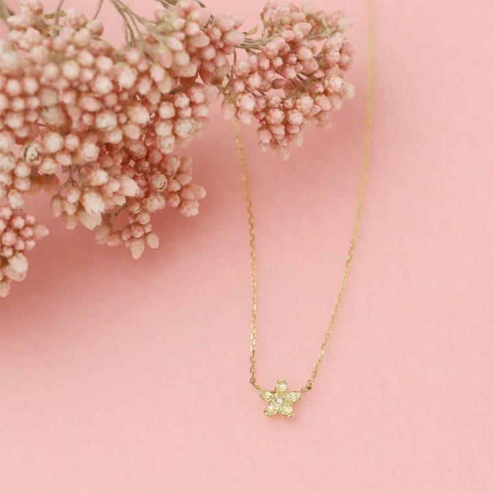 DEVAS ネックレスチャーム花ネックレストップK18