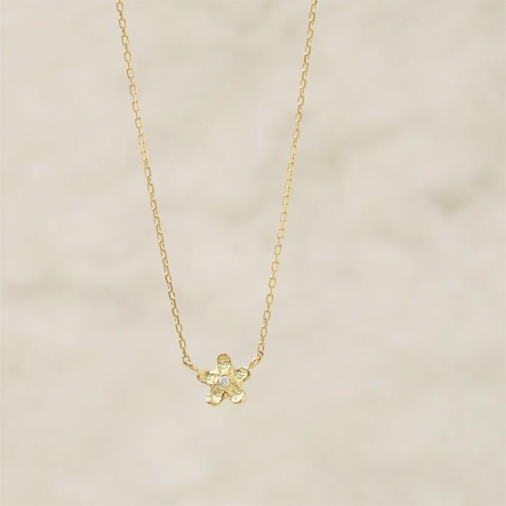 【土日限定2000円OFFクーポン有】 18金ネックレス k18 ネックレス 18金 フラワー 花 花びら プルメリア ダイヤモンド ルビー 18k あずきチェーン 小豆 | DEVAS | 02
