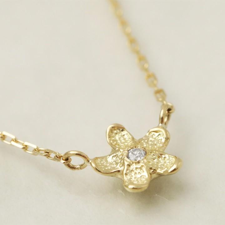 【土日限定2000円OFFクーポン有】 18金ネックレス k18 ネックレス 18金 フラワー 花 花びら プルメリア ダイヤモンド ルビー 18k あずきチェーン 小豆 | DEVAS | 03
