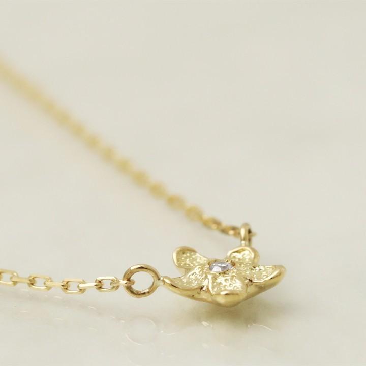【土日限定2000円OFFクーポン有】 18金ネックレス k18 ネックレス 18金 フラワー 花 花びら プルメリア ダイヤモンド ルビー 18k あずきチェーン 小豆 | DEVAS | 04