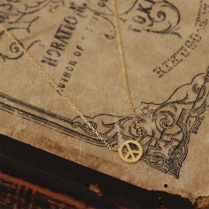 【土日限定2000円OFFクーポン有】 18金ネックレス k18 ネックレス 18金 レディース ピースマーク 平和 お守り 18k あずきチェーン 小豆 k18ネックレス | DEVAS | 05