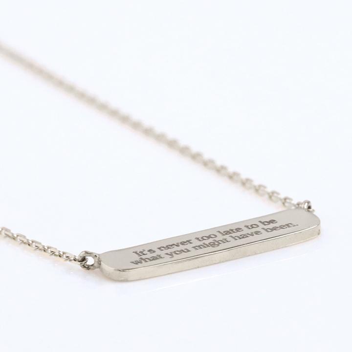 プラチナ ネックレス pt950 ネックレス ネームネックレス レディース 刻印 プレート あずきチェーン プラチナ シンプル バー Pt850 38cm 40cm 45cm | DEVAS | 04