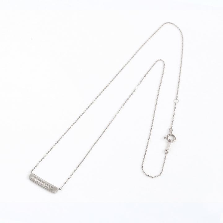 プラチナ ネックレス pt950 ネックレス ネームネックレス レディース 刻印 プレート あずきチェーン プラチナ シンプル バー Pt850 38cm 40cm 45cm | DEVAS | 06