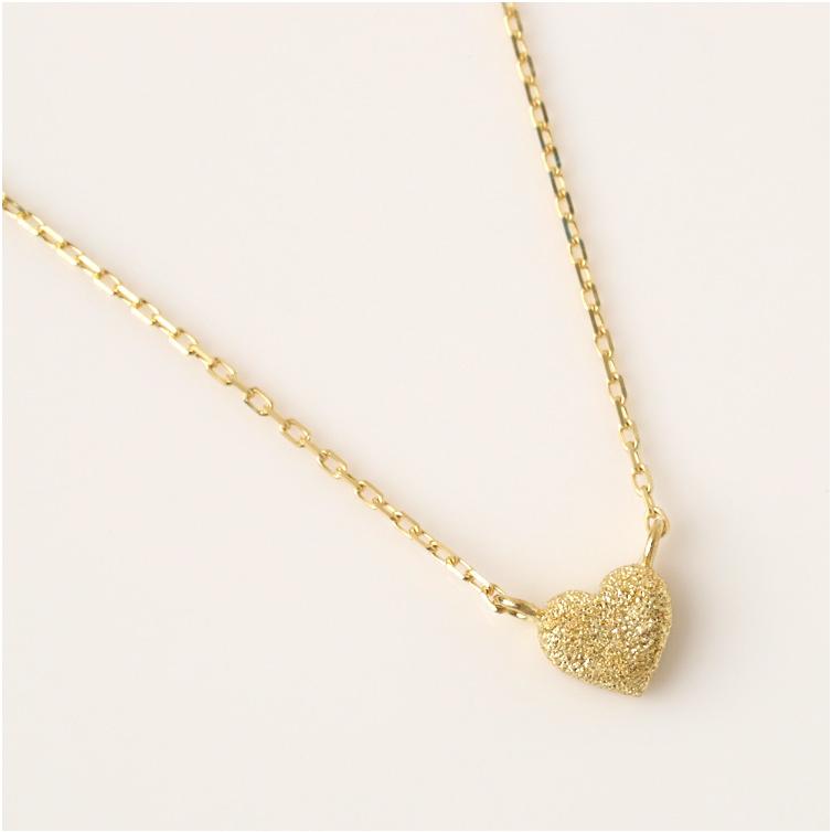 【土日限定3500円OFFクーポン有】 18金ネックレス k18 ネックレス 18金 レディース ハート 立体的 スターダスト k18ネックレス 18k あずきチェーン 小豆 | DEVAS | 02