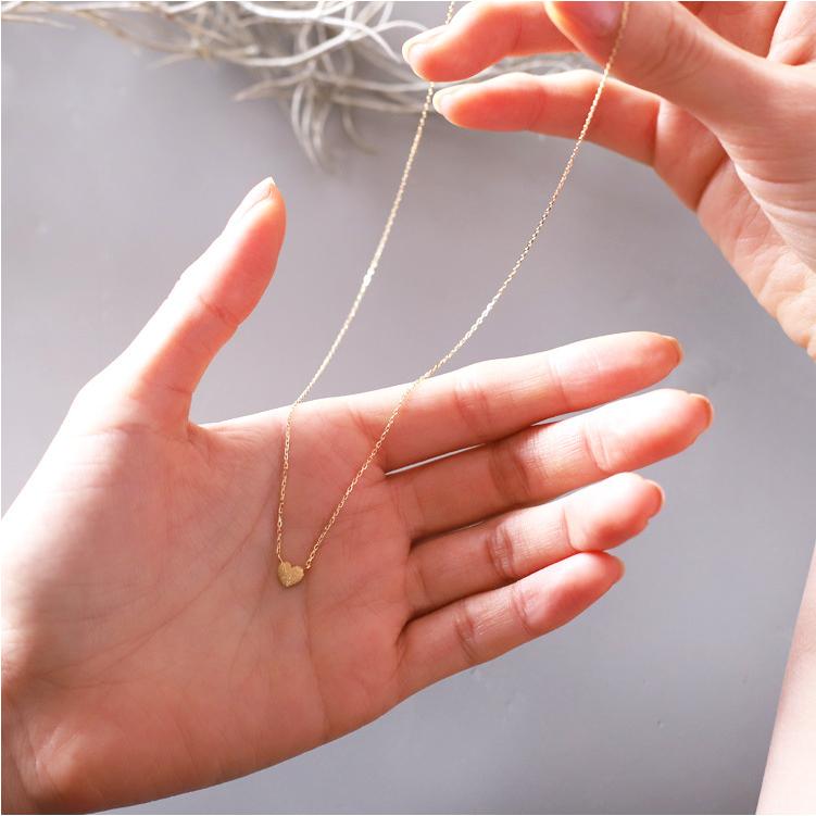 【土日限定3500円OFFクーポン有】 18金ネックレス k18 ネックレス 18金 レディース ハート 立体的 スターダスト k18ネックレス 18k あずきチェーン 小豆 | DEVAS | 07