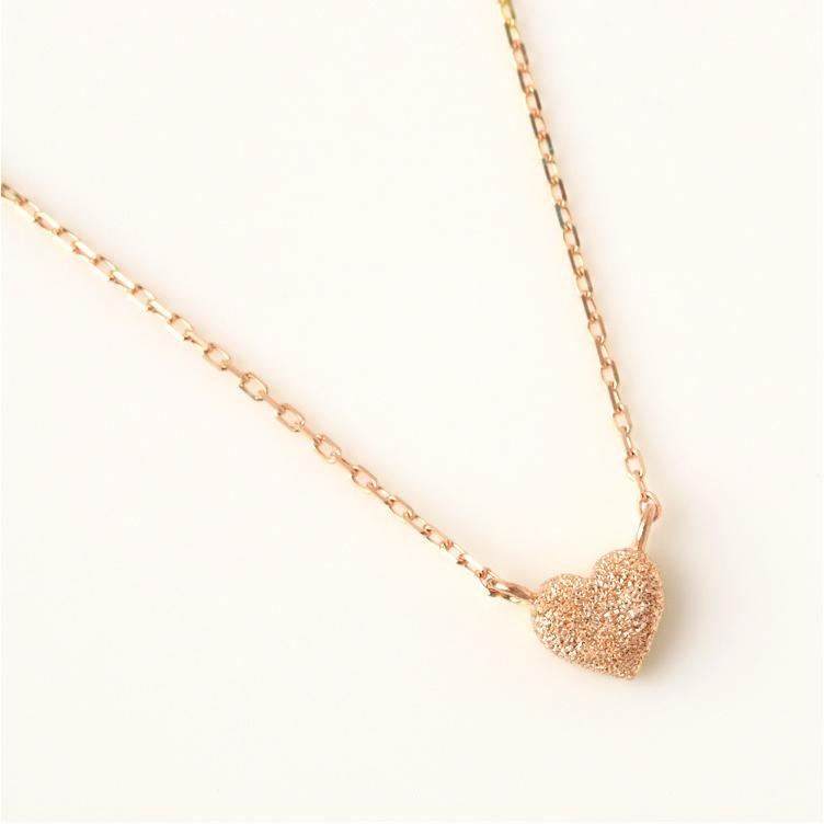 【土日限定2000円OFFクーポン有】 18金ネックレス k18 ネックレス 18金 ピンクゴールド レディース ハート 立体的 スターダスト 18k 小豆 | DEVAS | 02