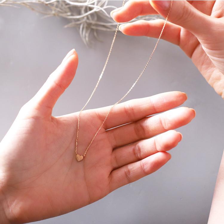 【土日限定2000円OFFクーポン有】 18金ネックレス k18 ネックレス 18金 ピンクゴールド レディース ハート 立体的 スターダスト 18k 小豆 | DEVAS | 08