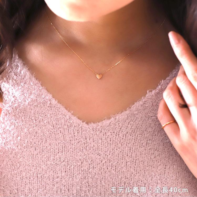 【土日限定2000円OFFクーポン有】 18金ネックレス k18 ネックレス 18金 ピンクゴールド レディース ハート 立体的 スターダスト 18k 小豆 | DEVAS | 09