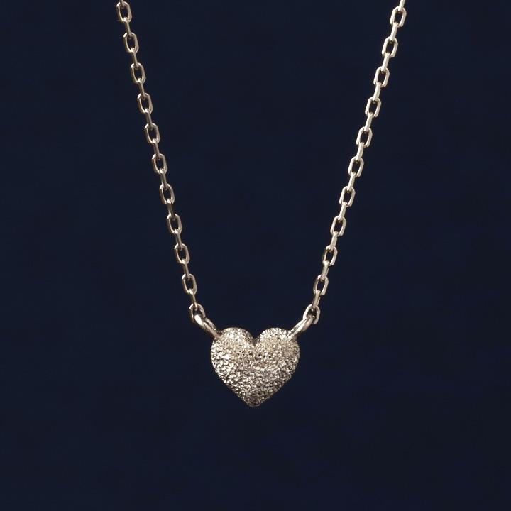 プラチナ ネックレス レディース プラチナネックレス ぷっくり ハート 立体的 スターダスト Pt950 Pt850 シンプル 華奢 細い 38cm 39cm 40cm 45cm センチ | DEVAS | 01