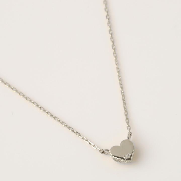 プラチナ ネックレス レディース プラチナネックレス ぷっくり ハート 立体的 スターダスト Pt950 Pt850 シンプル 華奢 細い 38cm 39cm 40cm 45cm センチ | DEVAS | 05