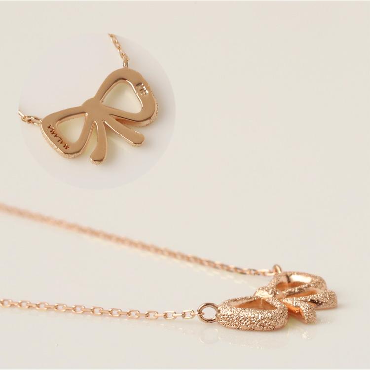 【土日限定5000円OFFクーポン有】 18金ネックレス k18 ネックレス 18金 ピンクゴールド レディース りぼん リボン スターダスト 18k 小豆 | DEVAS | 05