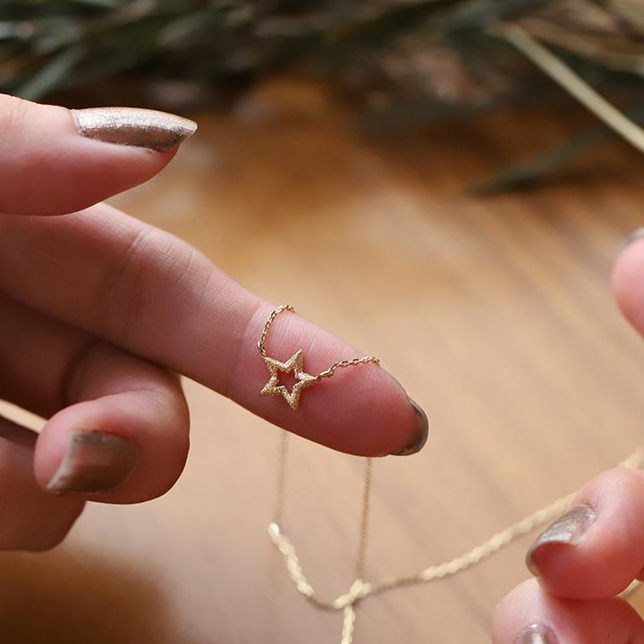 【土日限定2000円OFFクーポン有】 18金ネックレス k18 ネックレス 18金 レディース スター オープンスター 星 ピンクゴールド k18ネックレス 18k | DEVAS | 10