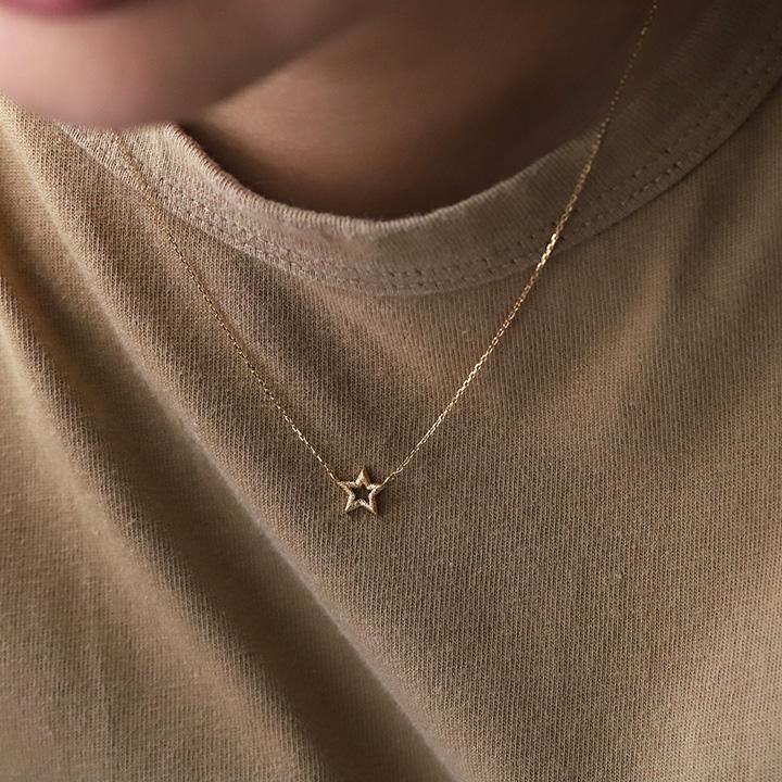 【土日限定2000円OFFクーポン有】 18金ネックレス k18 ネックレス 18金 レディース スター オープンスター 星 ピンクゴールド k18ネックレス 18k | DEVAS | 02