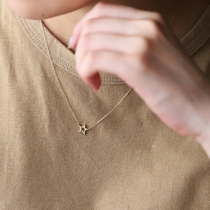 【土日限定2000円OFFクーポン有】 18金ネックレス k18 ネックレス 18金 レディース スター オープンスター 星 ピンクゴールド k18ネックレス 18k | DEVAS | 09