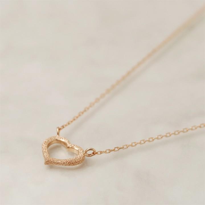 【土日限定2000円OFFクーポン有】 18金ネックレス k18 ネックレス 18金 ピンクゴールド レディース ハート オープンハート スターダスト 18k 小豆 | DEVAS | 02