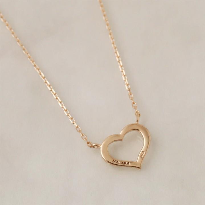 【土日限定2000円OFFクーポン有】 18金ネックレス k18 ネックレス 18金 ピンクゴールド レディース ハート オープンハート スターダスト 18k 小豆 | DEVAS | 03