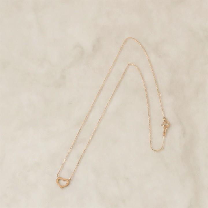 【土日限定2000円OFFクーポン有】 18金ネックレス k18 ネックレス 18金 ピンクゴールド レディース ハート オープンハート スターダスト 18k 小豆 | DEVAS | 04