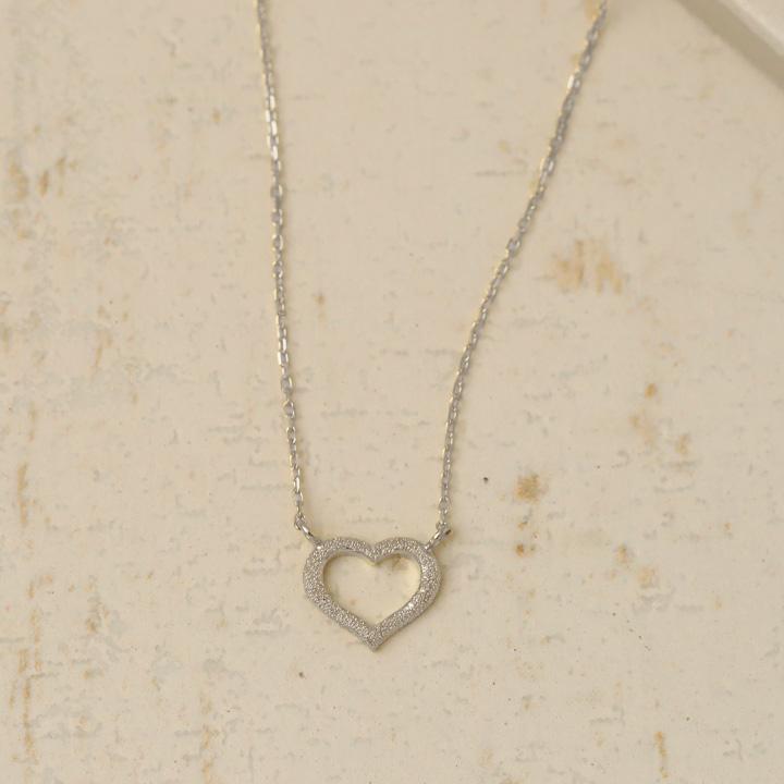 プラチナ ネックレス レディース プラチナネックレス オープンハート ハート スターダスト Pt950 Pt850 シンプル 華奢 ネックレスレディース あずきチェーン | DEVAS | 01