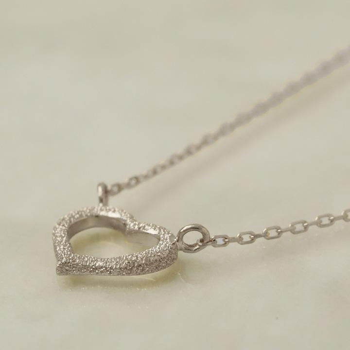 プラチナ ネックレス レディース プラチナネックレス オープンハート ハート スターダスト Pt950 Pt850 シンプル 華奢 ネックレスレディース あずきチェーン | DEVAS | 03