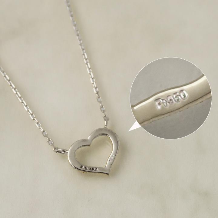 プラチナ ネックレス レディース プラチナネックレス オープンハート ハート スターダスト Pt950 Pt850 シンプル 華奢 ネックレスレディース あずきチェーン | DEVAS | 06