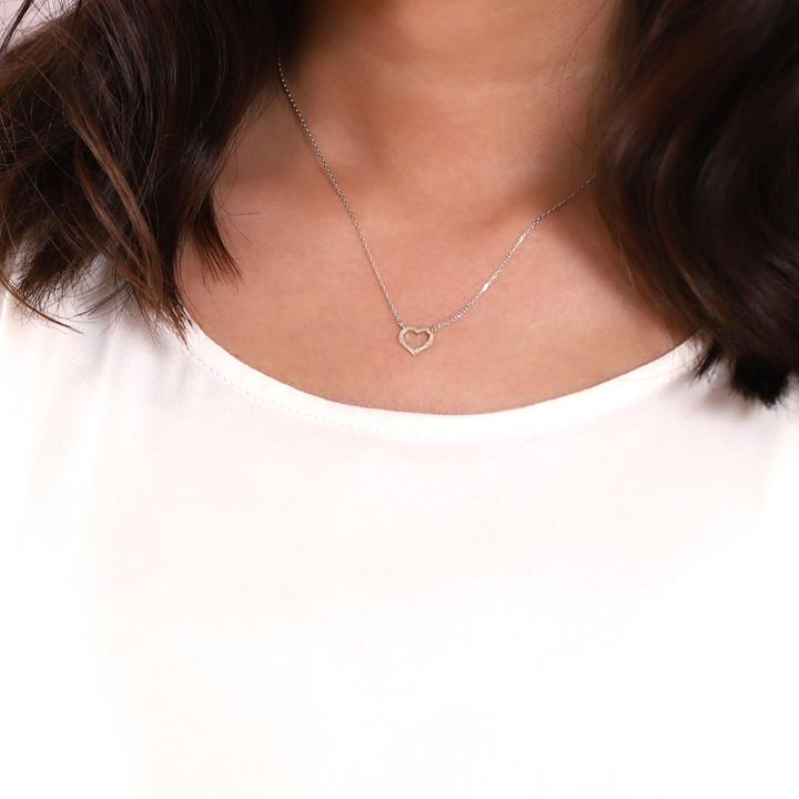 プラチナ ネックレス レディース プラチナネックレス オープンハート ハート スターダスト Pt950 Pt850 シンプル 華奢 ネックレスレディース あずきチェーン | DEVAS | 07