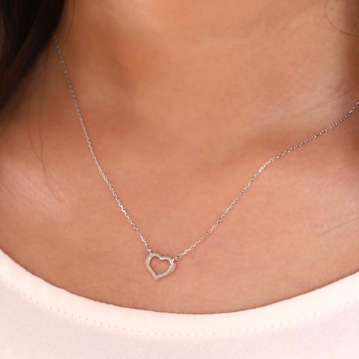 プラチナ ネックレス レディース プラチナネックレス オープンハート ハート スターダスト Pt950 Pt850 シンプル 華奢 ネックレスレディース あずきチェーン | DEVAS | 09
