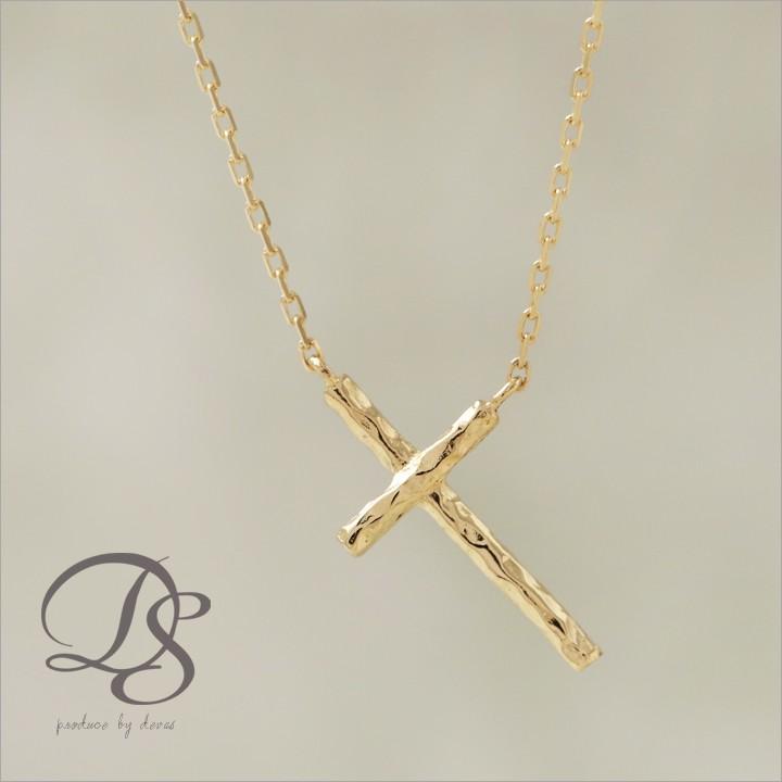 【土日限定2000円OFFクーポン有】 18金ネックレス k18 ネックレス 18金 レディース クロス 十字架 クロスネックレス 18k シンプル あずきチェーン 小豆 | DEVAS
