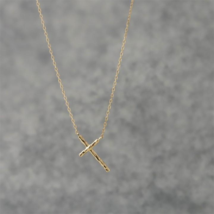 【土日限定2000円OFFクーポン有】 18金ネックレス k18 ネックレス 18金 レディース クロス 十字架 クロスネックレス 18k シンプル あずきチェーン 小豆 | DEVAS | 01