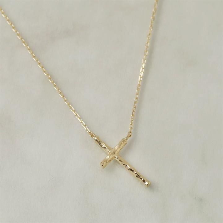 【土日限定2000円OFFクーポン有】 18金ネックレス k18 ネックレス 18金 レディース クロス 十字架 クロスネックレス 18k シンプル あずきチェーン 小豆 | DEVAS | 03