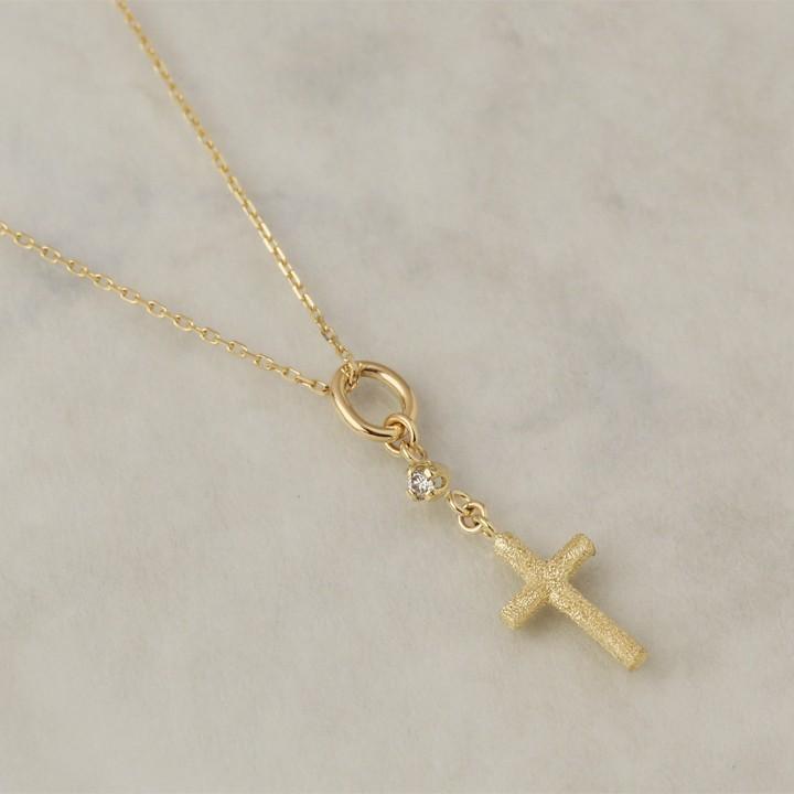 【土日限定3500円OFFクーポン有】 18金ネックレス k18 ネックレス 18金 レディース クロス クロスネックレス ダイヤモンド 18k あずきチェーン 小豆 | DEVAS | 02