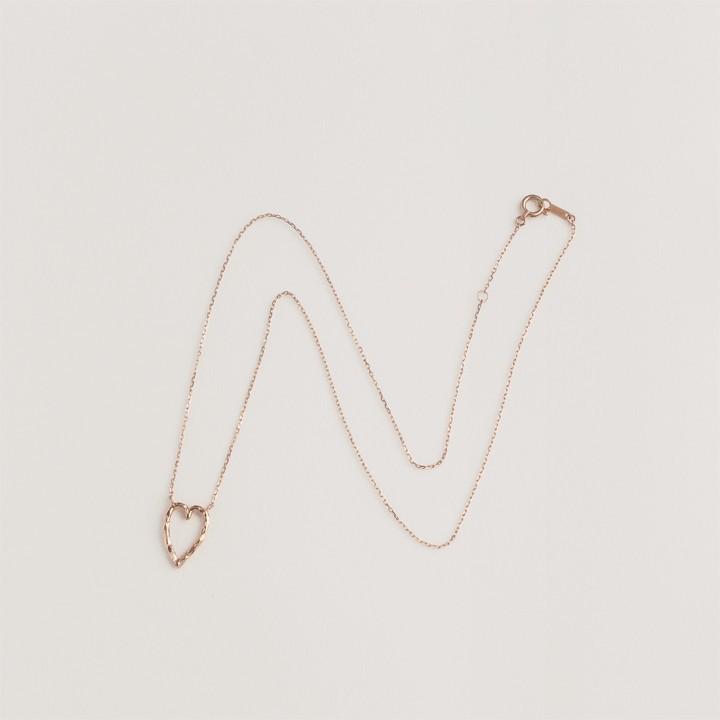 【土日限定3500円OFFクーポン有】 18金ネックレス k18 ネックレス 18金 ピンクゴールド レディース ハート オープンハート 縦長 18k 小豆 | DEVAS | 04