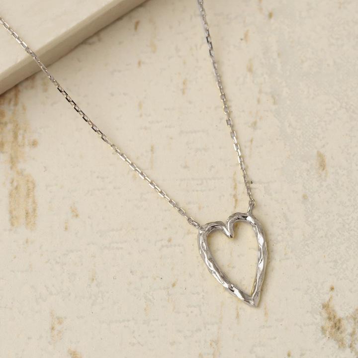 ペンダントトップ プラチナ ネックレス トップ ペンダント レディース Pt950 レディース ハート オープンハート 縦長 ネックレス プラチナペンダント あずき | DEVAS | 01