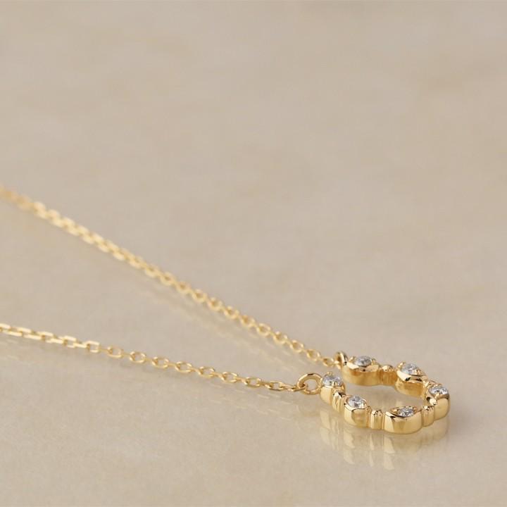 【土日限定5000円OFFクーポン有】 18金ネックレス k18 ネックレス 18金 レディース 馬蹄 ホースシュー お守り ダイヤモンド 18k あずきチェーン 小豆 | DEVAS | 03