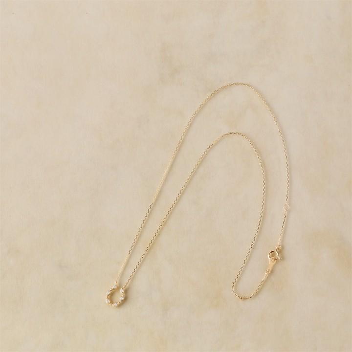 【土日限定5000円OFFクーポン有】 18金ネックレス k18 ネックレス 18金 レディース 馬蹄 ホースシュー お守り ダイヤモンド 18k あずきチェーン 小豆 | DEVAS | 05