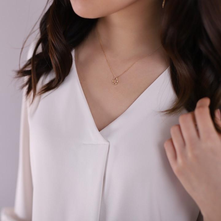 【土日限定5000円OFFクーポン有】 18金ネックレス k18 ネックレス 18金 レディース 馬蹄 ホースシュー お守り ダイヤモンド 18k あずきチェーン 小豆 | DEVAS | 08