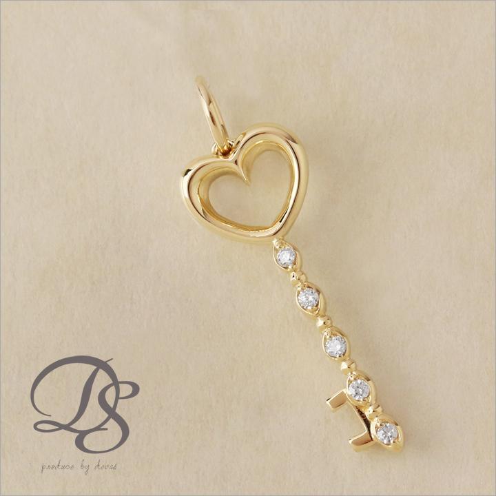 【土日限定5000円OFFクーポン有】 ペンダントトップ 18金 k18 18金ネックレス ペンダント 鍵 キー ハート ダイヤ 18k ネックレス 18金ペンダントトップ | DEVAS