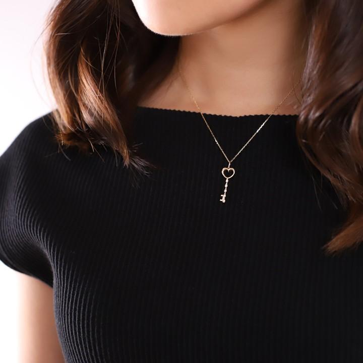 【土日限定5000円OFFクーポン有】 ペンダントトップ 18金 k18 18金ネックレス ペンダント 鍵 キー ハート ダイヤ 18k ネックレス 18金ペンダントトップ | DEVAS | 08