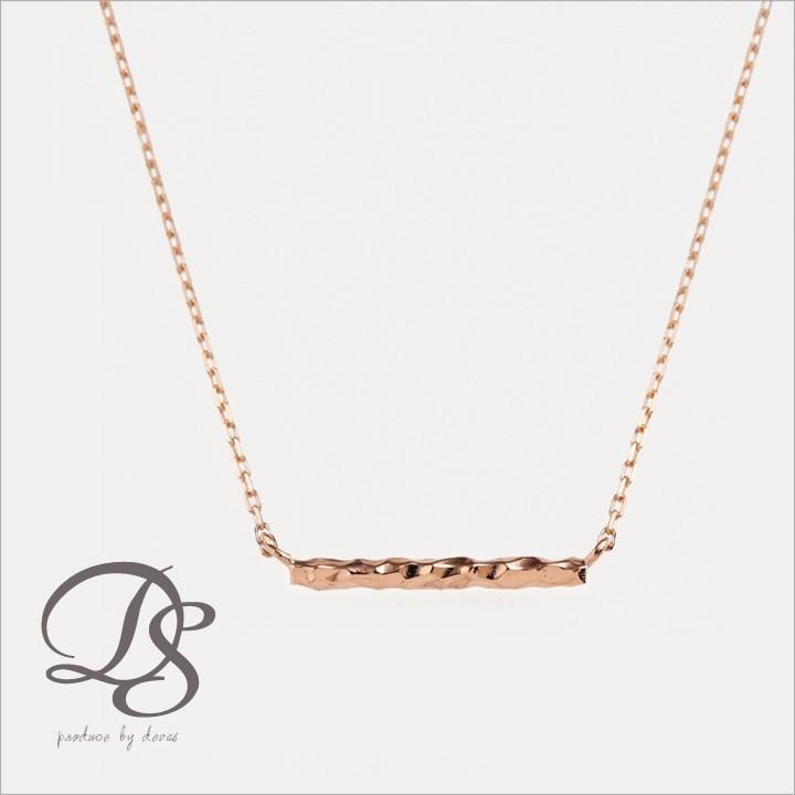 【土日限定2000円OFFクーポン有】 18金ネックレス k18 ネックレス 18金 ピンクゴールド レディース バー ストレート 18k シンプル あずきチェーン 小豆 | DEVAS