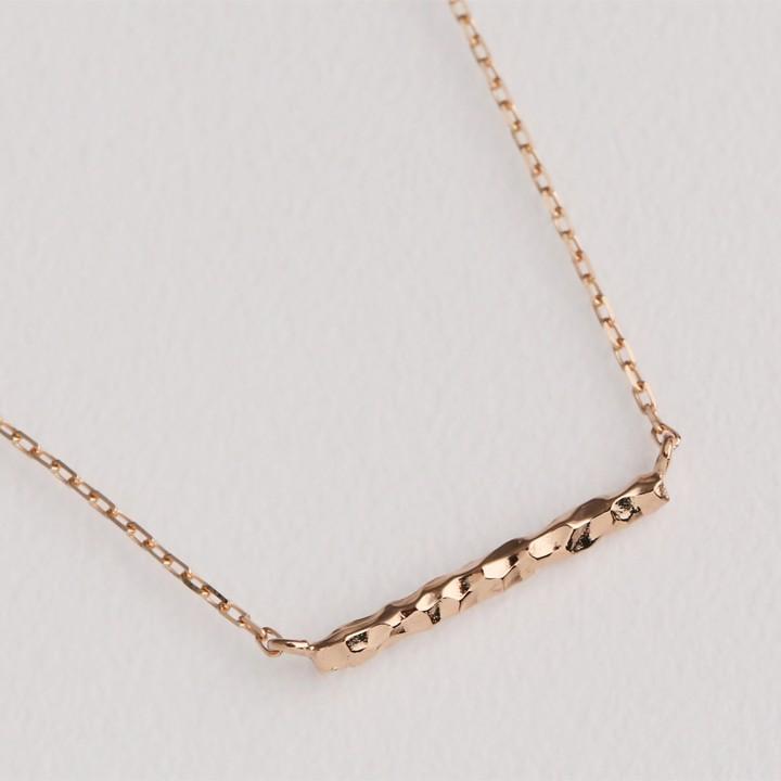 【土日限定2000円OFFクーポン有】 18金ネックレス k18 ネックレス 18金 ピンクゴールド レディース バー ストレート 18k シンプル あずきチェーン 小豆 | DEVAS | 03