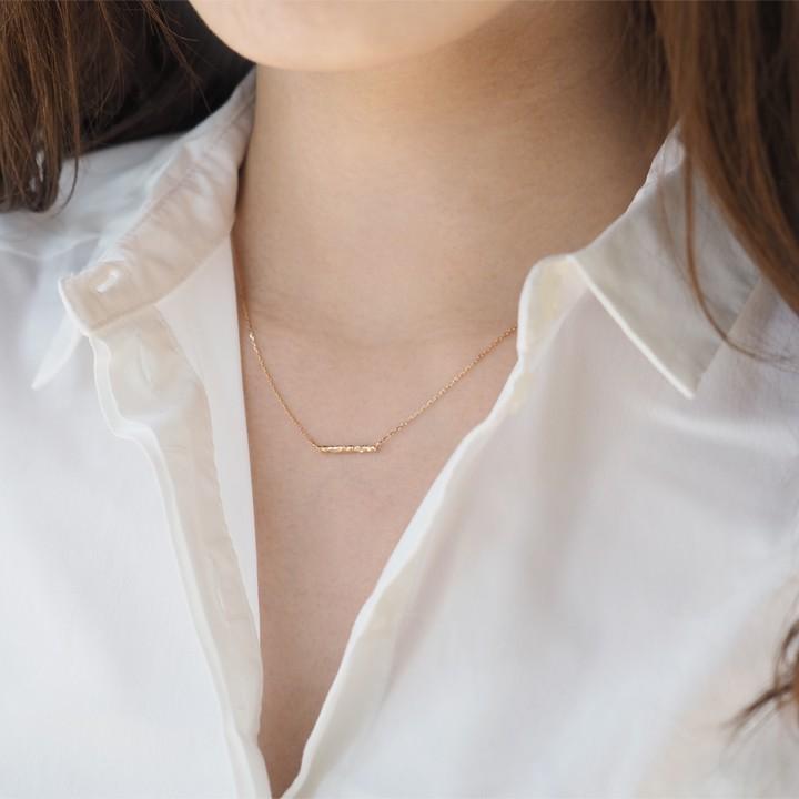 【土日限定2000円OFFクーポン有】 18金ネックレス k18 ネックレス 18金 ピンクゴールド レディース バー ストレート 18k シンプル あずきチェーン 小豆 | DEVAS | 07