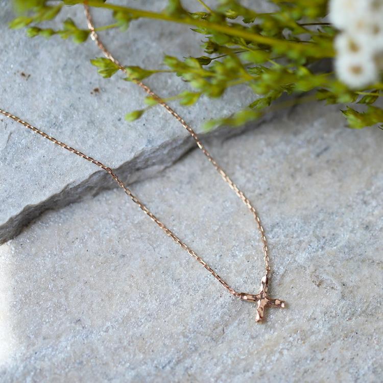 【土日限定2000円OFFクーポン有】 18金ネックレス k18 ネックレス 18金 ピンクゴールド レディース クロス クロスネックレス 18k あずきチェーン 小豆 | DEVAS | 06