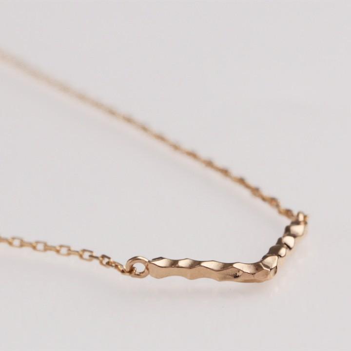 【土日限定3500円OFFクーポン有】 18金ネックレス k18 ネックレス 18金 ピンクゴールド レディース V V字 Vバー バー 18k シンプル あずきチェーン 小豆 | DEVAS | 02